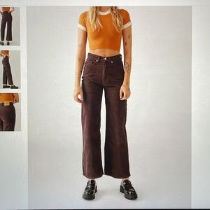 BDG High & Wide Corduroy Pant navy blue